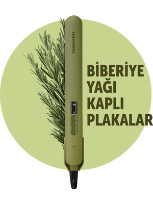 Grundig HS 7031 Botanika Biberiye Yağı Kaplı Plakalı İyonik Saç Düzleştirici