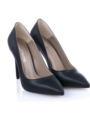 ShoeSSpring Siyah Ince Topuklu Stiletto