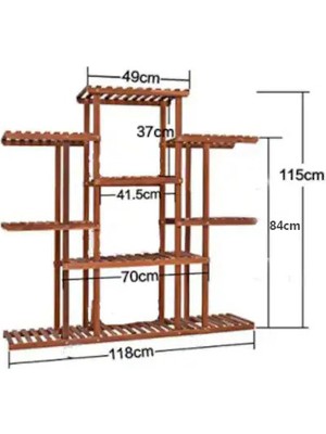 Alan Dekor Eskitme Ceviz Ahşap Dekoratif Çiçeklik Saksılık Balkon Bahçe Standı Mobilyası