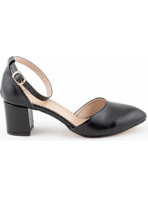 Beyken Ayakkabı Beyken Topuklu Bilek Bağlı Kadın Sandalet 38-Siyah