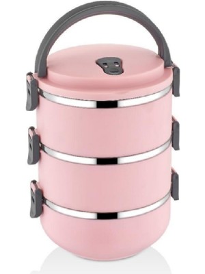 Freshbox 3 Katlı Sefer Tası Yemek Termosupembe