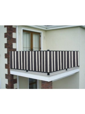 Ceylan Home Balkon Demiri Perdesi Kuş Gözü Gri Beyaz 200X80