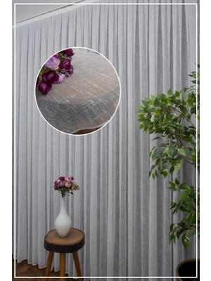 Evdepo Home Kullanıma Hazır 1/2 Seyrek Pile Tül Perde Tek Kanat - Ekru 110 x 260 cm