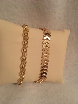 Bers Aksesuar Kadın Lak Kaplama Ikili Bileklik Seti Gold