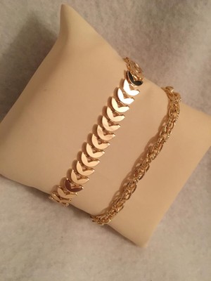 Bers Aksesuar Kadın Lak Kaplama Ikili Bileklik Seti Gold