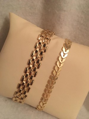 Bers Aksesuar Kadın Lak Kaplama Ikili Bileklik Seti Gold