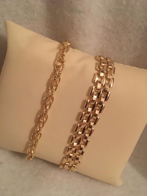 Bers Aksesuar Kadın Lak Kaplama Ikili Bileklik Seti Gold