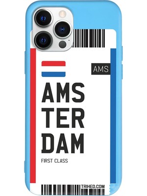 Gritty Iphone 13 Pro Max Uyumlu Renkli Silikon Amsterdam Bileti Telefon Kılıfı