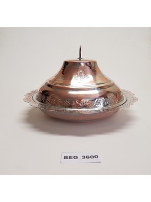 Begüldan Alacalı İşlemeli Kapaklı Bakır Sahan