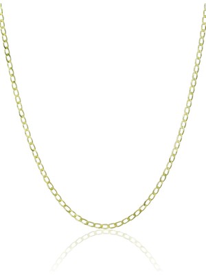 Ventino Silver 925 Ayar Gümüş Altın Kaplama Gurmet Zincir Kolye VEK-3171G55