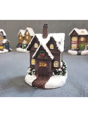 Morlalem 3 Boyutlu Kış Evi Çam Ağacı Ev Silikon Kalıp K-701, Polyester Kokulu Taş Alçı Mum Kalıbı