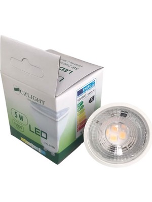 Uzlight 5 Adet 5W Led Ampul GU10 Duy Sarı Işık 3000K Uzlıght