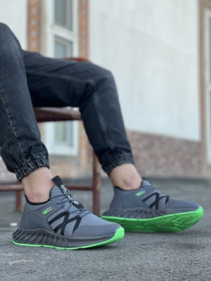Maysolasta CO710 Füme Yeşil Bağcıklı Yüksek Taban Erkek Spor Ayakkabı