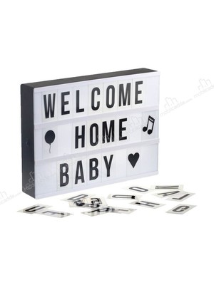 Pazariz A6 Işıklı Harfli Dekoratif LED Pano Lightbox Dekoratif Hediyelik