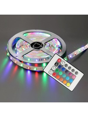 Pazariz Rgb Şerit LED 3 M 16 Renkli Iç Dış Mekan Kumandalı Set