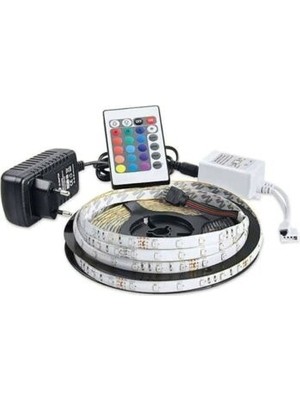 Pazariz Rgb Şerit LED Iç ve Dış Mekan 5 M Kumandalı ve Adaptörlü Tak Çalıştır