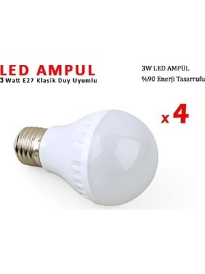 Pazariz Wildlebend 3W Enerji Tasarruflu LED Ampul ( 4 Adet )