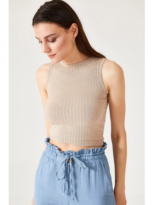 Oshebu Kadın Sıfır Kol Kaşkorse Bluz