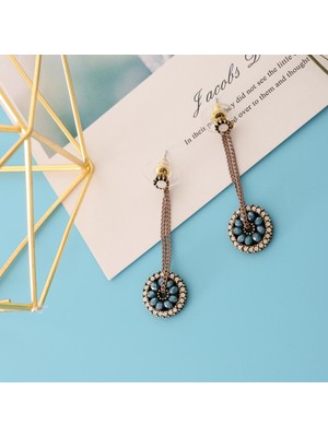 Lanfy Kadınlar Vintage Crystal Long Dungle Stud Küpe Beyan Mücevher   (Yurt Dışından)