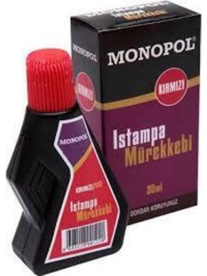 Kırmızı Istampa Mürekkebi 30 cc Monopol Kırmızı Istanpa Mürekkebi 30 ml 1 Adet