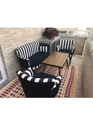 Çay Seti Koltuk Takımı Oturma Grubu Balkon Cafe Ofis 2+1+1