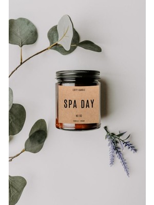 Spa Day Kraft Etiket Amber Kavanoz Mum Dekor Aromaterapi Rahatlatıcı Vanilya Kokusu 210 gr