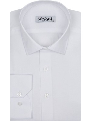 Süvari Slim Fit Armür Desenli Erkek Gömlek