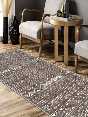 Iskandinav Kilim Desenli Halı, Dokuma Taban Dekoratif Şönil Halı