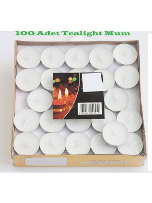 Pazariz Tealight Mum Beyaz 100 Adet