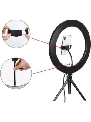 Pazariz 10 Inç Tripot Ayaklı Ring Light Makyaj Selfie LED Işığı