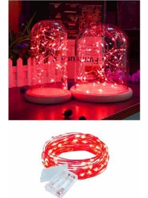 Pazariz 5 Metre Peri LED Çok Amaçlı Yılbaşı Parti Dekoratif Aydınlatma - Kırmızı