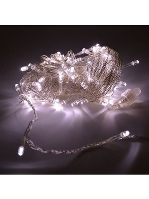 Pazariz Beyaz LED Yılbaşı Süsü 100'LÜ 10 M