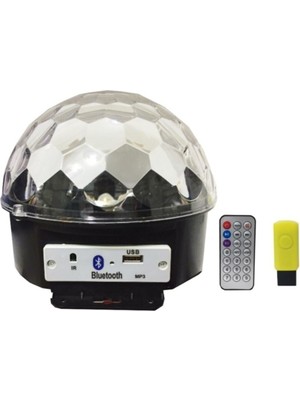 Pazariz Bluetooth Mp3 Müzik Çalabilen Sihirli LED Disko Topu 6 Renkli USB Sese Duyarlı