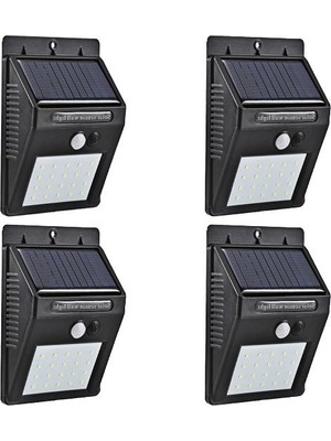 Pazariz Mofy's 4 Adet Solar Güneş Enerjili 20 LED 1W Ledli Bahçe Aydınlatma Solar Dış Mekan Lambası Hareket