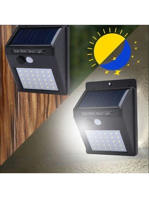 Pazariz Pır Hareket Sensör 20 LED Solar Enerji Su Geçirmez Duvar Lambası