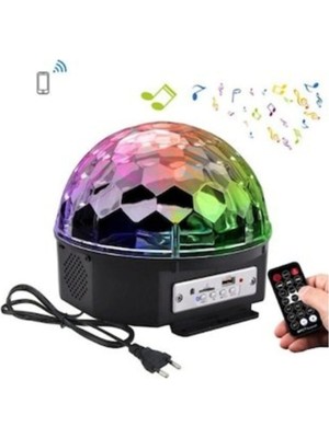 Pazariz Parti Malzemesi Sese Duyarlı Bluetoothlu LED Küre Disko Topu Renkli Işıklı Lazer