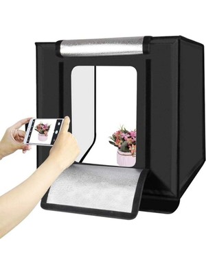 Pazariz Puluz LED Işıklı Ürün Çekim Çadırı - 5 Farklı Arka Plan - 3 Boyut 40X40 cm