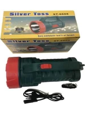 Pazariz Silver Toss ST-6608 Şarj Edilebilir LED 15W El Feneri