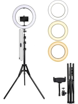 Pazariz Tiktok Selfie Işığı Youtuber, Makyaj, Canlı Yayın Telefon Tutucu 120'LI LED 3 Renk 180 cm