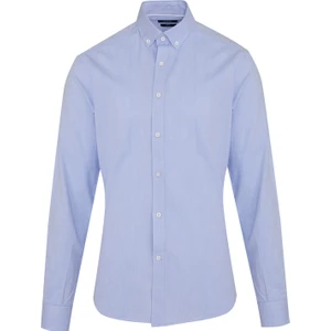 Erkek Mavi Slim Fit %100 Pamuk Gömlek