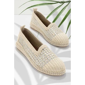 Ten Beyaz Örgü  Kadın Espadril K018230125