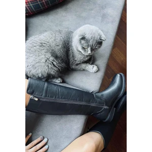 Siyah Hakiki Deri Leather Kadın Çizme K035860021