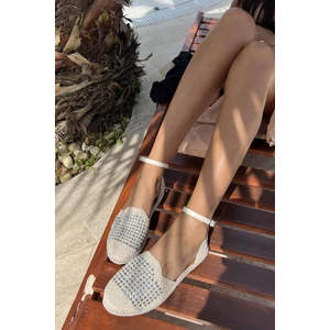 Ten Beyaz Örgü  Kadın Espadril K018231707