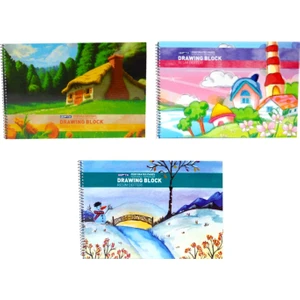15 Yaprak Spiralli Resim Defteri 17 x 24 cm 3 Adet