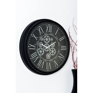 Muyika Perfetto Nero Hareketli Çarklı  55X55CM Sessiz Mekanizmalı  Siyah Duvar Saati  Mds-55