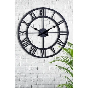 Muyika Roma Metal  70 cm Siyah Duvar Saati 70X70 cm Mds-70