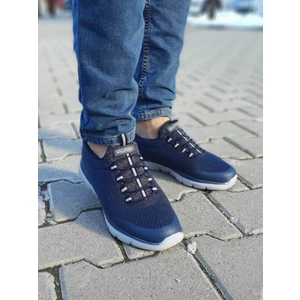 BUL-221432 Tekstil + Deri Lacivert Erkek Sneaker