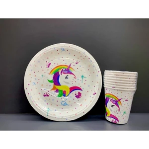 My Party Ready Unicorn Doğum Günü Karton Tabak Bardak Seti