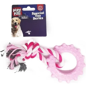 PF-4049- Halka Şeklinde Ipli Köpek Diş Kaşıma Oyuncağı 18 cm