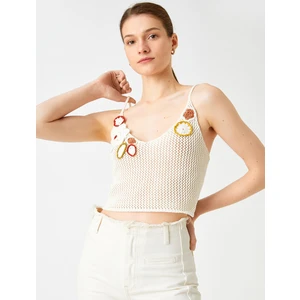 Crop Atlet Örgü Detaylı Askılı